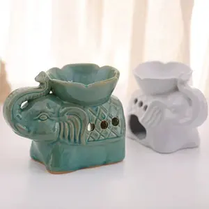 Cute elephant oil burner Tea light aroma ceramic candle holder