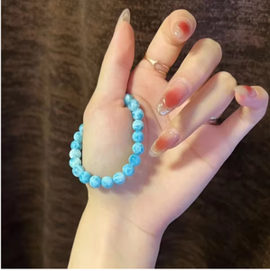 Pulsera de Larimar Natural Dominicano Premium, Textura Marina, Cuentas Azules, Cristal Curativo, Joyería Feng Shui, Venta al por Mayor - Product Image 2