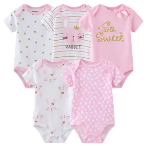 300 design 100% cotton new born baby's onesie Baby summer romper clothes clothing gift set clothing bodysuit random