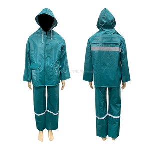 Prix d'usine 2 pièces Combinaison de pluie de travail Imperméable Veste de pluie pour moto Imperméable en PVC polyester résistant pour hommes - Product Image 5