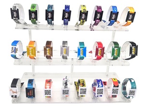 Pulseras Tejidas Ajustables de Un Solo Uso con Logotipo en Relieve de Arte Popular Ecológico Personalizado para Eventos, Pulseras de Admisión para Conciertos y Ferias Comerciales - Product Image 3