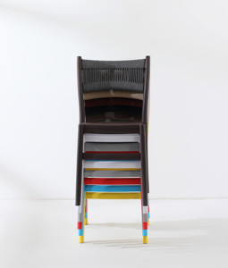 Usine de meubles de jardin Prix bon marché Restaurant empilable Patio noir extérieur rotin tissé corde plastique salle à manger chaise - Product Image 3