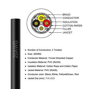 Cable Eléctrico Blindado Zhong Hua Jiang 20AWG 20/4 CNC UL2464 de 4 Hilos para Máquina CNC Router - Product Image 4