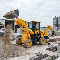Kompakter 4x4 Baggerlader 3400kg mit 0,5m³ Lader und 0,1m³ Bagger für Engen Stadtgeländezugang