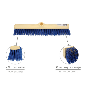 Spazzola Industriale per Spazzamento con Fibre in PVC Semi-Rigide. Supporto in polipropilene, 50 cm. Maniglia non inclusa - Product Image 3