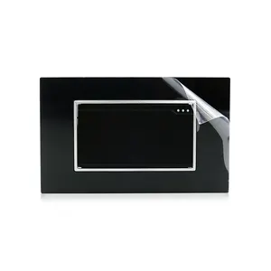 US Standard Acrylic Panel All Black Silver Contact 1 Gang 1 Way 2 Way Electrical Power Light Switch With Big Rocker