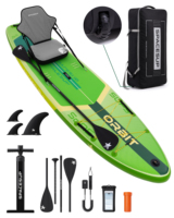 Planche de paddle gonflable antidérapante avec siège de kayak, sac à roulettes, planche de SUP ultra large de 35 pouces pour les sports nautiques