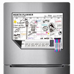 Tableau blanc magnétique souple en plastique pliable sur mesure pour animaux de compagnie, effaçable à sec, aimant de réfrigérateur, ensemble de tableaux de notes mensuels et hebdomadaires pour la maison - Product Image 3