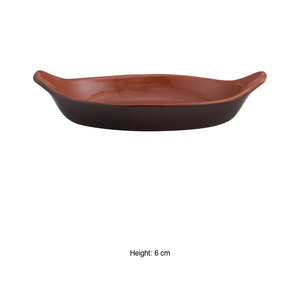 จานเสิร์ฟวัลคาเนีย โอวัล เทอร์ราคอตต้า 25 × 6 ซม. สีน้ำตาลทูโทน - Product Image 3