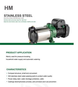 Pompe à eau centrifuge multi-étages horizontale haute pression CE ISO9001 pour hydrant d'incendie électrique, IP44/IP54 - Product Image 2