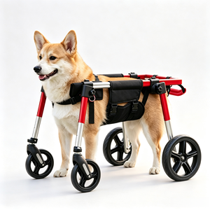 Fauteuil roulant <span class=keywords><strong>pour</strong></span> <span class=keywords><strong>chien</strong></span> à 4 roues <span class=keywords><strong>pour</strong></span> chiens handicapés aux pattes avant, <span class=keywords><strong>chariot</strong></span> de mobilité <span class=keywords><strong>pour</strong></span> animaux de compagnie avec support complet et rotation à 360° <span class=keywords><strong>pour</strong></span> chiens paralysés ou blessés - Product Image 2