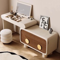 Coiffeuse moderne à lumière LED avec coffre de rangement pour le maquillage Beauté Vanité Coiffeuse pour chambre à coucher appartement salle de bain