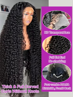 Pelucas de Cabello Humano Original Deep Wave 13x6 HD Lace Front Pre-Plucked, Pelucas Frontales Rizadas 13x4 para Mujeres Negras