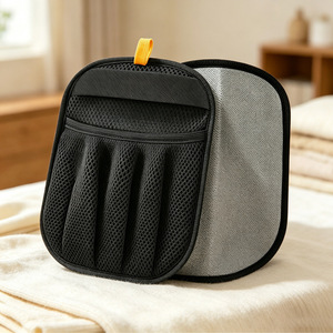 Gant anti-poils noir 24x18cm, électrostatique, pour enlever les poils d'animaux, outil de rasage pour chien et chat, dissolvant de poils double action - Product Image 1