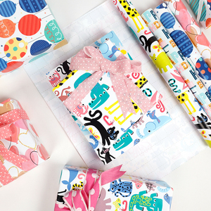 กระดาษห่อของขวัญเคลือบเงาสีสันสดใสแบบใช้แล้วทิ้งสำหรับเด็ก พิมพ์ลายการ์ตูนวันเกิด - Product Image 6