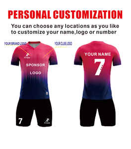 Groothandel Custom Blauw Paars Voetbal Jersey Met Blanco Logo Jongens Team Club Nummer Voor Voetbalkleding - Product Image 2