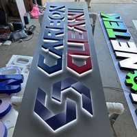 Signalétique extérieure 3D, signalétique LED étanche, panneau d'affichage, logo en acier inoxydable, enseignes électroniques, logo personnalisé pour entreprise