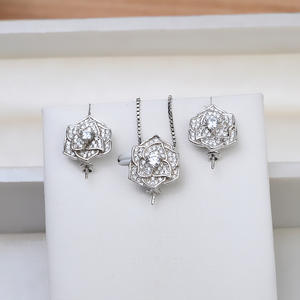 Accessoire de boucle d'oreille en argent S925, JG5334, boucle d'oreille à pampilles, longue, 8-14 perles, ornement d'oreille creux pour la fabrication de bijoux DIY - Product Image 1