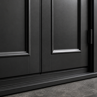 Porte d'entrée double en verre avec cadre en alliage d'aluminium noir de conception moderne Yuyou pour hôtel et villa