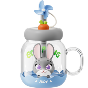 Juego de Regalo Navideño Ecológico Jeko&Jeko, Tazas de Viaje con Diseño de Zorro y Conejo, Botellas de Agua de Vidrio Resistentes al Calor - Product Image 2