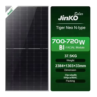 Panneau solaire Jinko 700W 720W, module photovoltaïque, cellule solaire mono, panneaux PV haute puissance pour l'énergie industrielle et commerciale