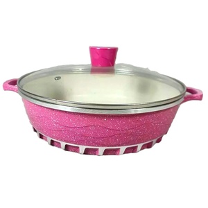 <span class=keywords><strong>Ollas</strong></span> antiadherentes de aluminio de fundición a presión, juego de utensilios de cocina antiadherentes, color rosa, 10 Uds. - Product Image 5