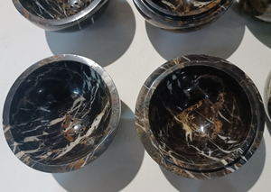 黒金大理石球香炉 天然大理石 ホームデコレーション 石製品 - Product Image 5