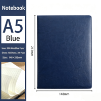 Carnet A5 en cuir PU à couverture rigide, logo personnalisé, journal de réunion d'affaires, 100 feuilles, reliure thermique, haute qualité, écriture facile