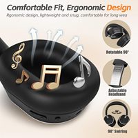 Headphone Peredam Kebisingan Aktif BT6.0 Nirkabel dengan Layar Daya, Headphone Over-Ear, Headset Lipat