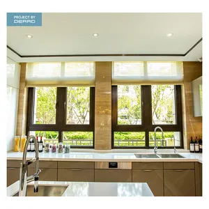 Außeneöffnung Aluminiumrahmen-Sonnenfenster mit Doppelverglasung gehärtetes Tönungsglas für Küchenbalkon