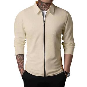 Automne mode hommes décontracté fermeture éclair vêtements d'extérieur vestes soldes <span class=keywords><strong>manteau</strong></span> de couleur unie - Product Image 5