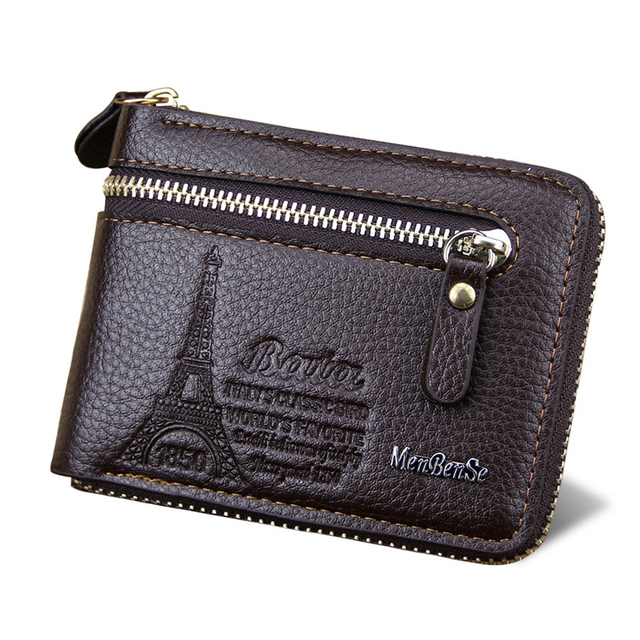 Vintage Fold Zipper Leather Phone Wallet With Card Holder