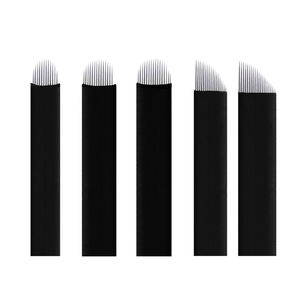PMU Micro lames noires 0.18mm 7 12 14 16 broches U 18 14u Microblading <span class=keywords><strong>aiguille</strong></span> manuelle Nano outil de <span class=keywords><strong>tatouage</strong></span> de sourcils fins et pointus - Product Image 3