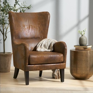 Sillón Wingback de ocio de madera maciza con respaldo alto de Estilo Vintage <span class=keywords><strong>para</strong></span> sala de estar, dormitorio, hotel o villa - Product Image 1