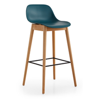 Chaise de bar moderne en PP et bois, idéale pour cuisine, bar à domicile et hôtel – Offre spéciale