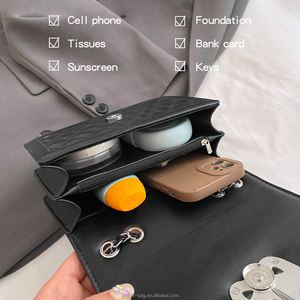 <span class=keywords><strong>Sac</strong></span> à bandoulière matelassé pour femme en cuir PU <span class=keywords><strong>noir</strong></span> avec fermoir nœud <span class=keywords><strong>argent</strong></span>é et chaîne, <span class=keywords><strong>sac</strong></span> à main à rabat pour femme - Product Image 4