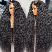 Perruque de cheveux humains 13x6 Raw 30 pouces, Lace Frontal Invisi-String sans colle, Lace Front 360 Full HD, Cheveux indiens Body Water Wave, pour revendeurs