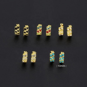 JXX Brass Jewelry 24k Plated Gold <b>Fashion</b> Tiny Zircon Huggie <b>Earrings</b> Gold Small <b>Hoop</b> <b>Earring</b> for Women Anniversary - Product Image 1