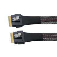 Cable Adaptador MEO Slim SAS de Alta Velocidad SFF-8654 8i con Cubierta de Nylon para Computadora (Materiales Metal/Plástico/Nylon)