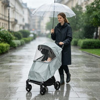 Vente en gros usine : Housse de protection transparente imperméable et coupe-vent avec fermeture éclair pour poussette de bébé