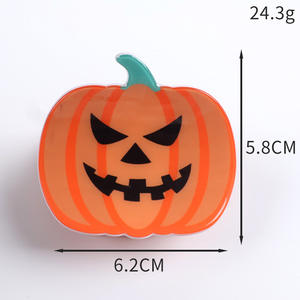 Pinces à cheveux amusantes en plastique, motif citrouille de Halloween, taille moyenne, pour filles - Product Image 4