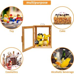 Armoire à pain en bambou avec porte transparente, 3 niveaux, rangement pour comptoir de cuisine, pour pain et pâtisseries - Product Image 2