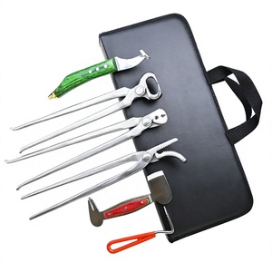 6pcs Horse Farrier Hoof Care Tool Kit Nail Nipper Hoof Buffer Trimming Knife Hoof Pick Nail <b>Puller</b> with Carry Bag - Product Image 1