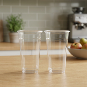 Clear PET <b>Plastic</b> Cups with Lids Disposable Cold Coffee Milk Soft Drink Takeaway Beverage Cups Drinking Cups - Product Image 1