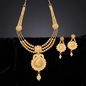 Venta al por mayor de collares cortos de oro de 14K 18K 24K, conjunto de joyería de moda chapado en oro de latón, conjunto de joyería de diseño tradicional - Product Image 2