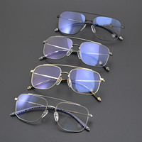 Lunettes de lecture unisexes de luxe en titane pur ultra-léger, style pilote, avec imprimé zèbre et léopard, monture intégrale