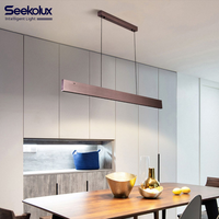 Suspension LED moderne en aluminium avec capteur et télécommande, technologie COB anti-éblouissement, pour salle à manger, bureau, hall, salon de thé, luminaire linéaire suspendu
