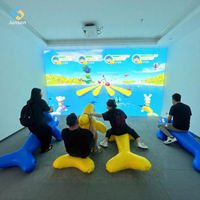 Nuevo Juego Interactivo de Proyección con Bicicleta de Ejercicio, Proyector de Video, VR y AR para Juegos Deportivos Escolares al Aire Libre, Carnaval de Delfines