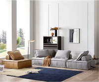 Canapé modulaire sectionnel en cuir véritable de style américain, canapé-lit une place en forme de bloc de tofu, combinaison libre pour salon de villa, idéal pour la détente