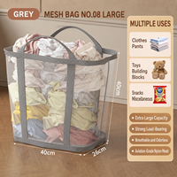 Panier à linge en maille respirante, grande capacité, pliable, sac de rangement pour vêtements sales, durable, portable, panier organisateur pour la maison